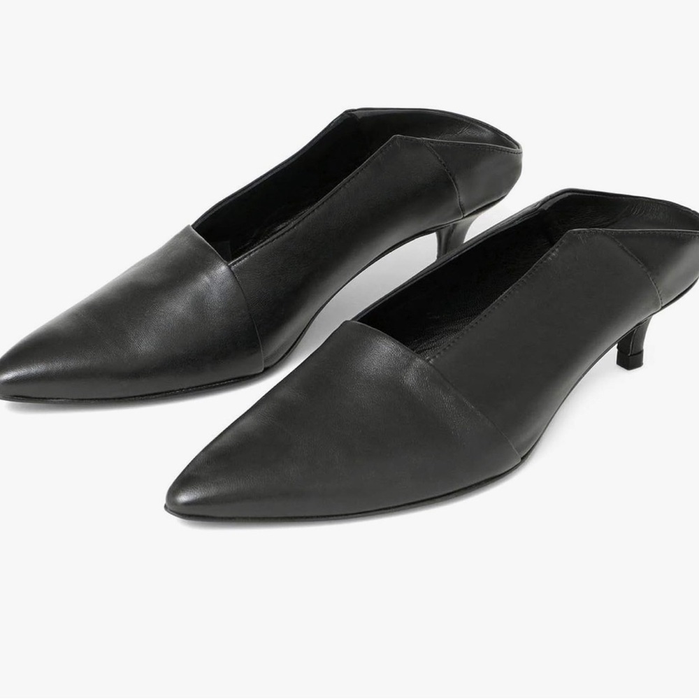 Thakoon Genuine Leather Kitten Mule. Black.  New with Box - Picture 4 of 9